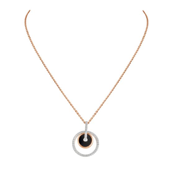 Black Onyx Heart Necklace With Diamonds - KAMARIA