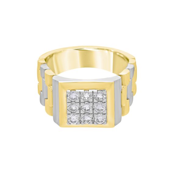 Vintage 14K Gold Men's or Unisex Ring w/ .75 Carats of Diamonds (9.1g, size  9) | eBay