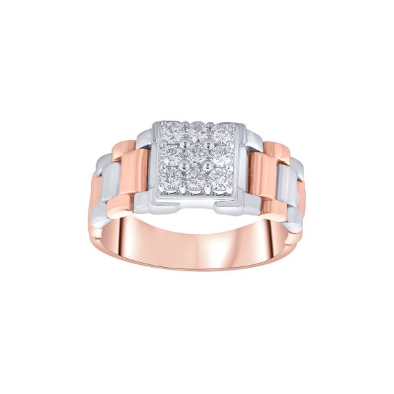 18K Diamond 9 Gents Ring | Utsav Jewels