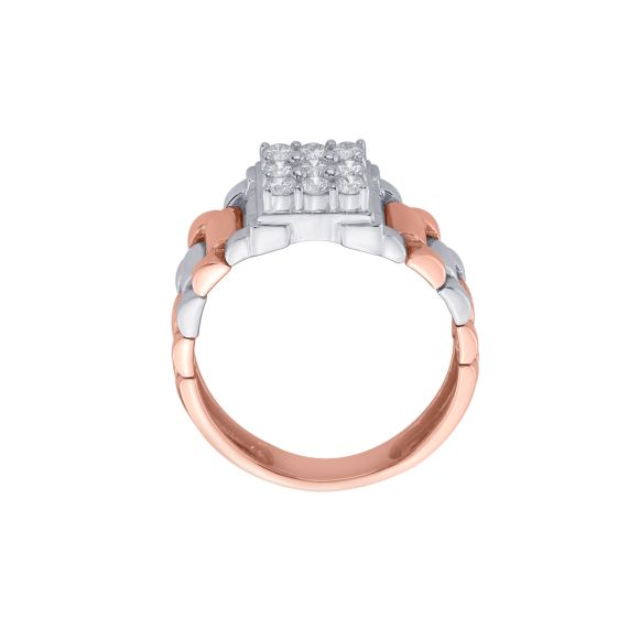 Buy Square Diamond Ring In 18K Yellow & White Gold Online | Madanji Meghraj