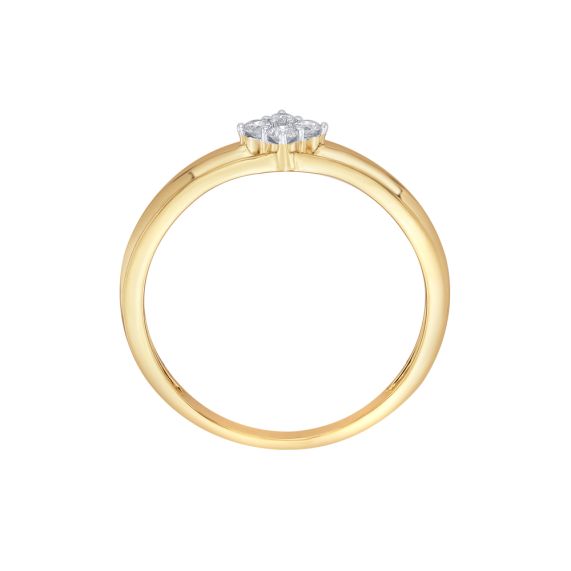 2mm Round Cut Diamond Ring in 14K Solid Gold, 0.03 Carat F-G White Dia