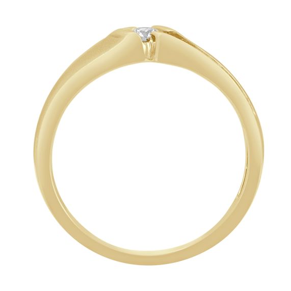 Single Diamond Curved Wedding Band in 14k White Gold - Filigree Jewelers