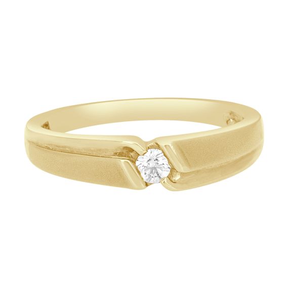 Gents Diamond Solitaire Ring in Gold