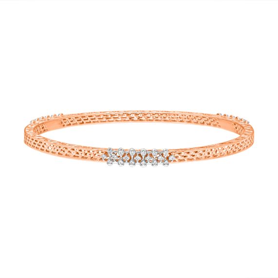 Buy Contemporary Rose Gold and Diamond Astra Bangle Online  ORRA