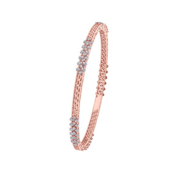 Buy 14Kt Rose Gold Sparkling Diamond Bracelet Online  ORRA