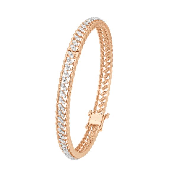 Buy Filigree Diamond and Rose Gold Bracelet Online  ORRA