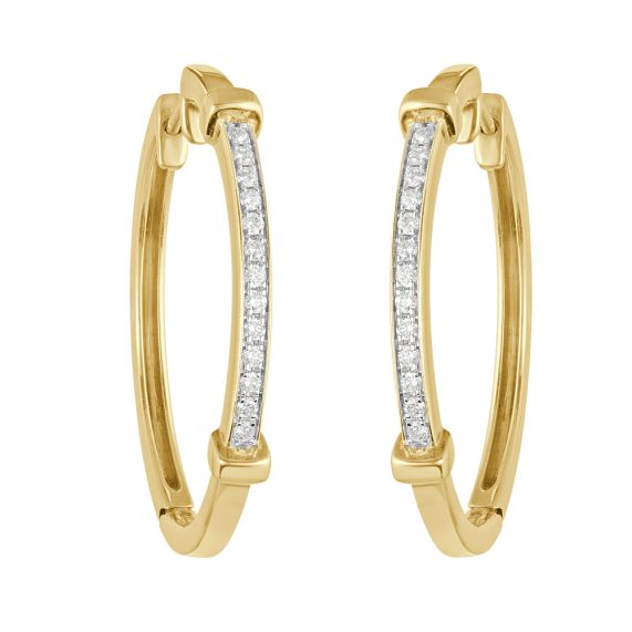 Buy BELLEZIYA Gold Finish Stone Embedded Hoop Earrings | Shoppers Stop