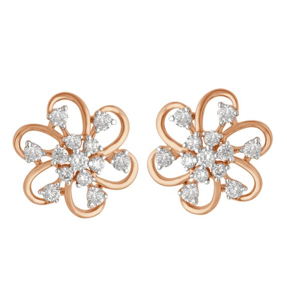 1/3CTW Diamond Bezel Set Long Chain Dangle Gold Stud Earrings-sgquangbinhtourist.com.vn