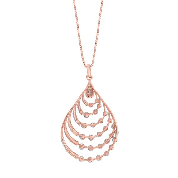 Diamond Pendant for her in Rose Gold DPD21273 – DIVAA by ORRA