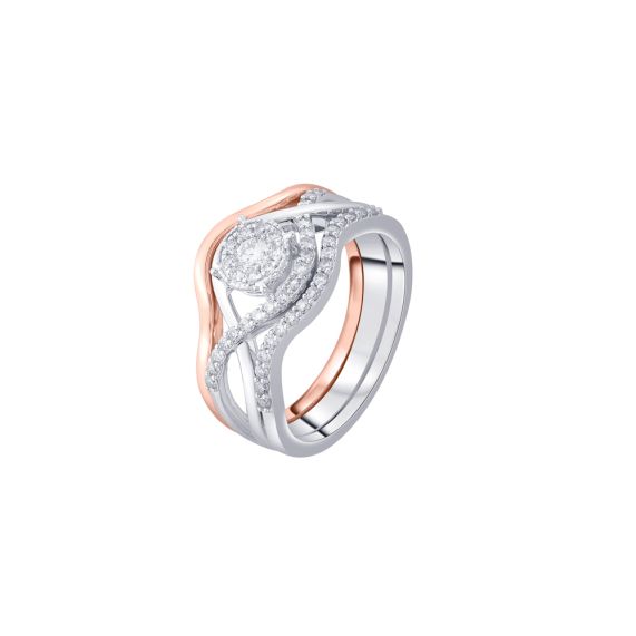 Buy 10k Rose Gold 3 Carat CZ Solitaire Halo Proposal Engagement Ring Set(Size  4) at Amazon.in