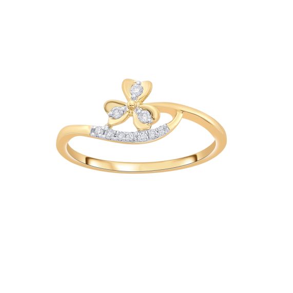 Diamond Wave Ring in White Gold | KLENOTA