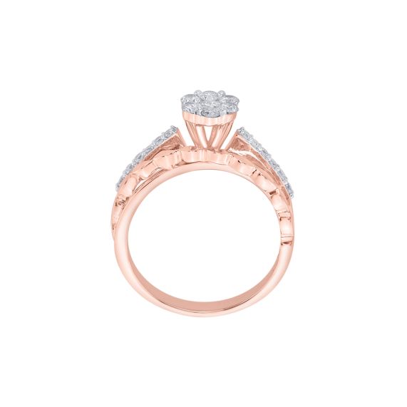 14k Rose Gold Princess Cut Wedding Ring Set | Don Roberto Jewelers