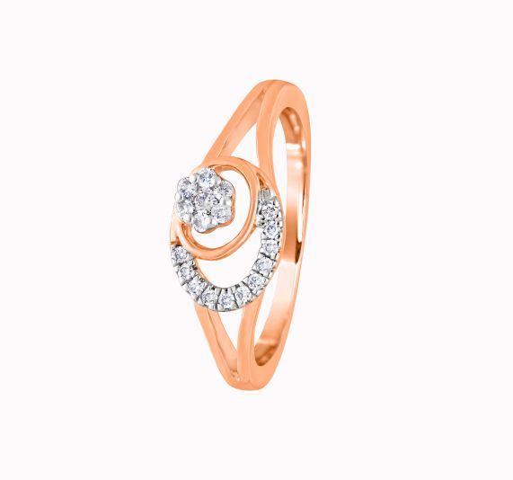 2.10ct Round Flower Design 14k White Gold Diamond Engagement Ring – Cimoglu
