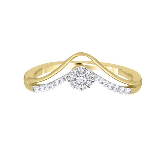 Yellow Gold Diamond Twist Ring for Sale