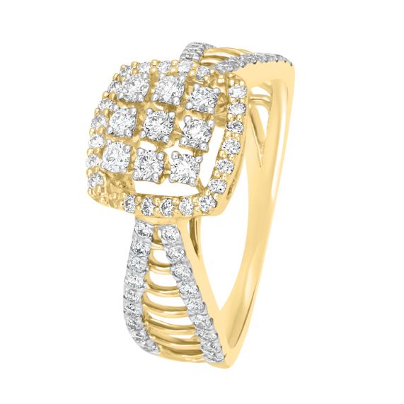 American Diamond Ring For Gents In 22K Gold - Lagu Bandhu