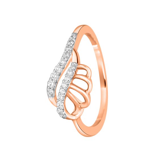 14KT Rose Gold Entwined Brilliance Diamond Finger Ring