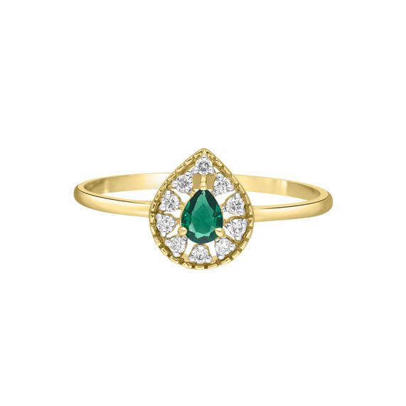 14k yellow gold Pearl and Aquamarine 2 stone ring - Dianna Rae Jewelry