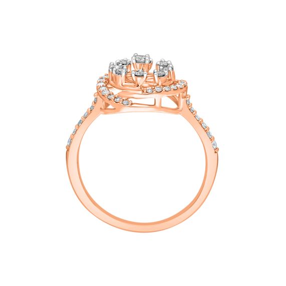 princess rose gold engagement ring with side three layer stones on shank  standing position view one 6567628 Stock Photo at Vecteezy