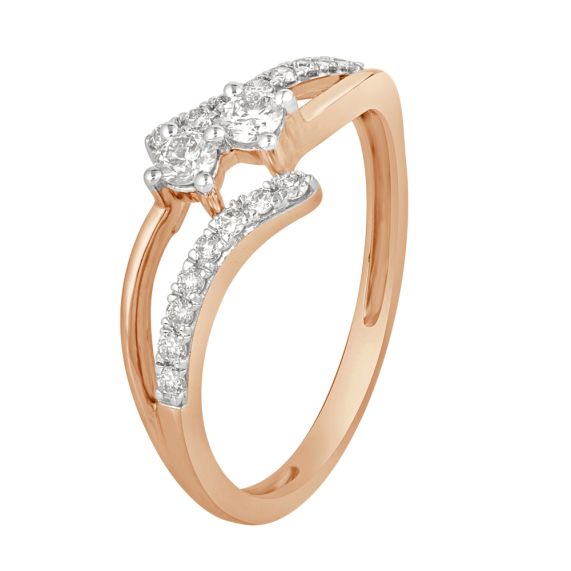 Nolah: Pear Shaped Diamond in Rose Gold Twisted Band | Ken & Dana Design