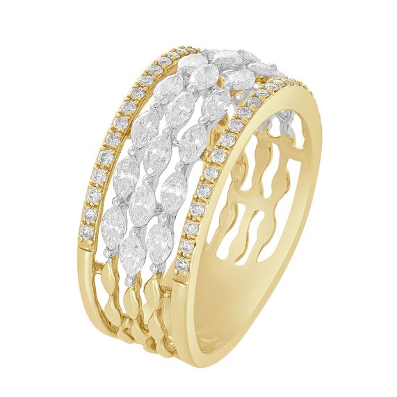 Dual Floral Delight 22k Overall Gold Finger Ring – Andaaz Jewelers