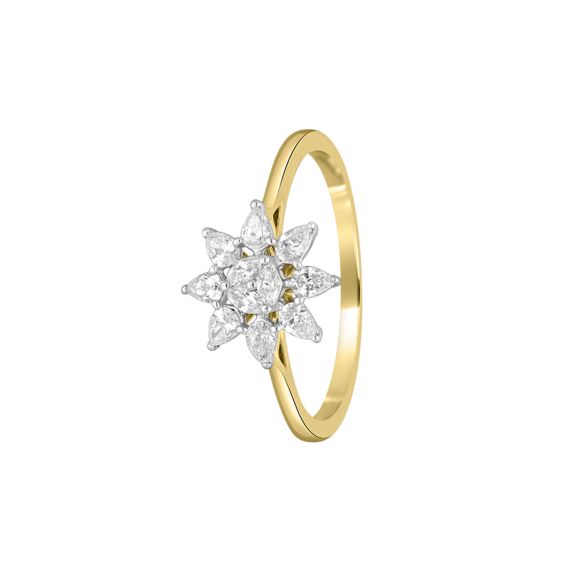 Aspen' 2.10ct Natural White Diamond Gold Flower Engagement Ring