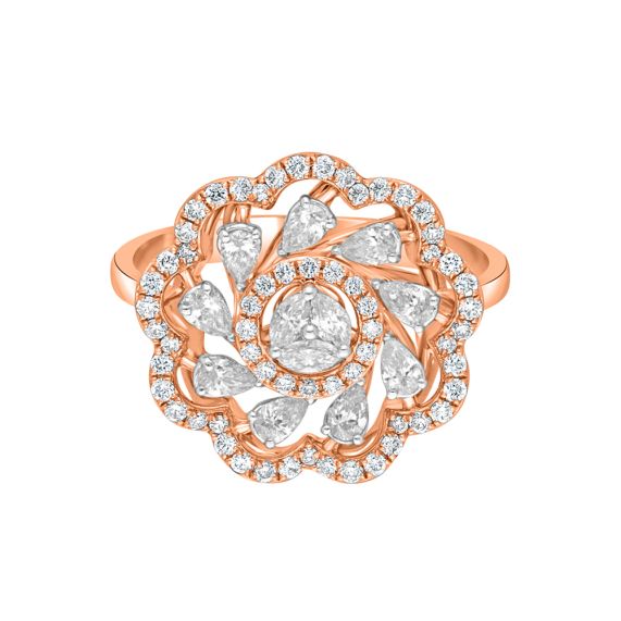 BLOOMING Work of Art Flower Rose Lotus Diamond Engagement Wedding Ring Set  14K Brides Fl07 Beautiful Petra Patented Design - Etsy