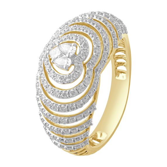 Manufacturer of 916 gold cz heart design women's ring lr386 | Jewelxy -  175005