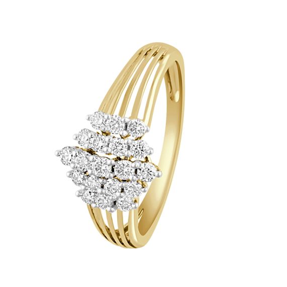 Avsar Real Gold and Diamond Beautiful Flower Ring AVR045