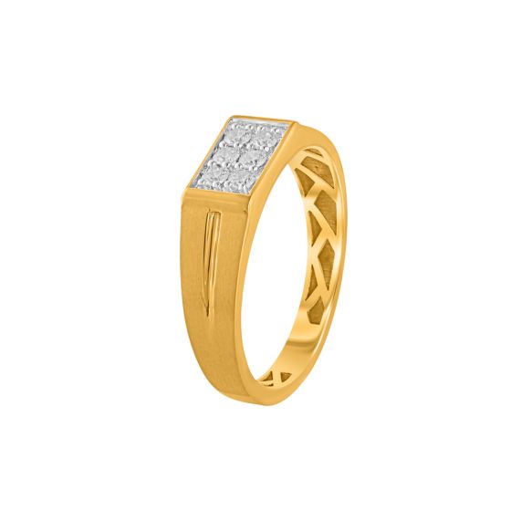 Collin Diamond Band For Men | Two Tone Gold Rings For Her | CaratLane