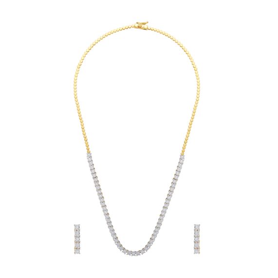 Diamonds and Dreams: American Diamond Necklace Set with Earrings –  sagunittujewel