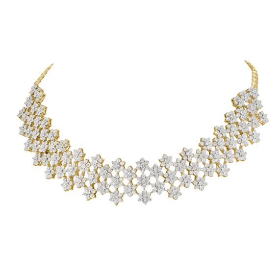 5 Ct. Round diamond Graduated Eternity Necklace In 14K Yellow Gold |  Fascinating Diamonds