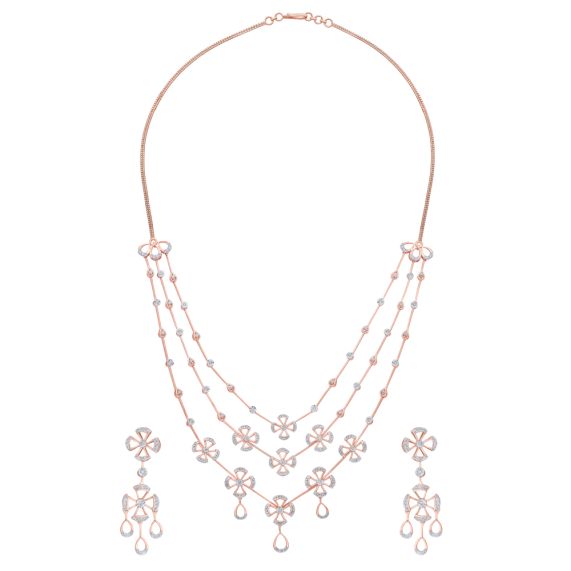 Buy Stunning Rose Gold and Diamonds Astra Jewellery Set Online | ORRA