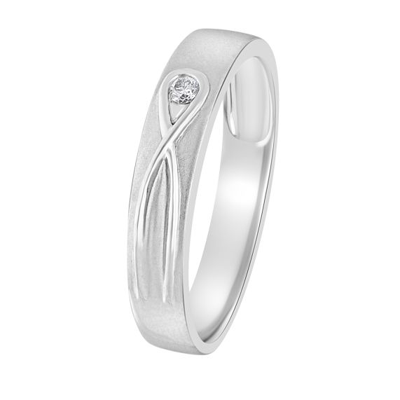 Buy Modern Cubic Design Single Stone Platinum Rings | GRT Jewellers