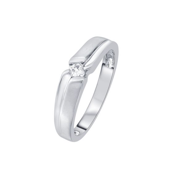 Stylish White Platinum Finger Ring For Men