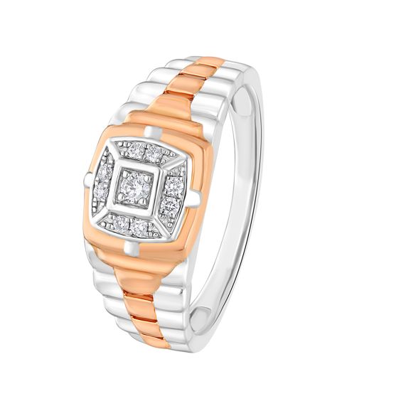 Buy Rose-gold Argent Designer Mens Diamond Ring - Joyalukkas