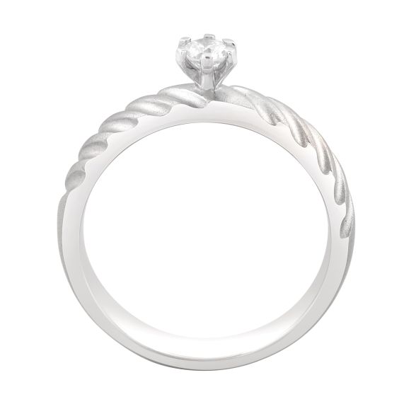 Solitaire Rope Engagement Ring | Princess Jewelry