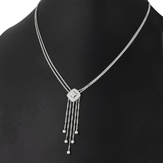 Messika 18K White Gold Diamond Necklace - Necklaces |