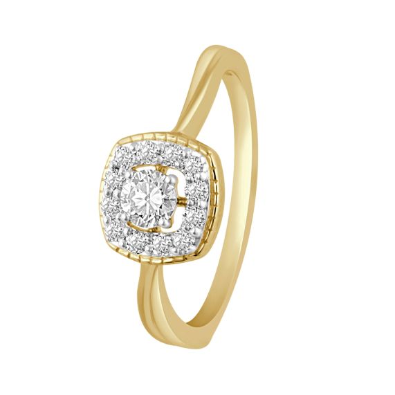 Diamonds and White Gold Solitaire Mini Ring - PDPAOLA
