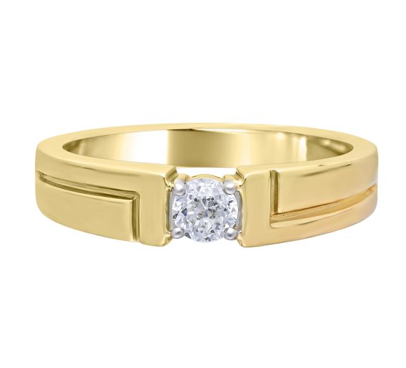 Large 14K Yellow Gold Custom Initial Diamond Ring for Men 6 Carat 803244