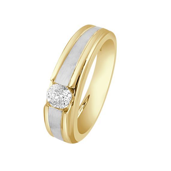 Buy Two-Toned Diamond Men'S Ring Online | Orra