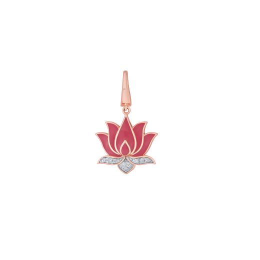 Lotus Diamond Pendant in 14KT Rose Gold
