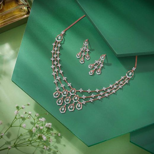 Grandeur Diamond Astra Jewellery Set in 14KT Rose Gold