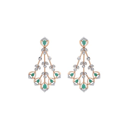 Radiant Diamond and Rose Gold Astra Earrings