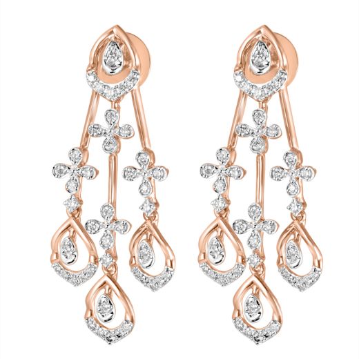 Grandeur Diamond Earrings in 14KT Rose Gold