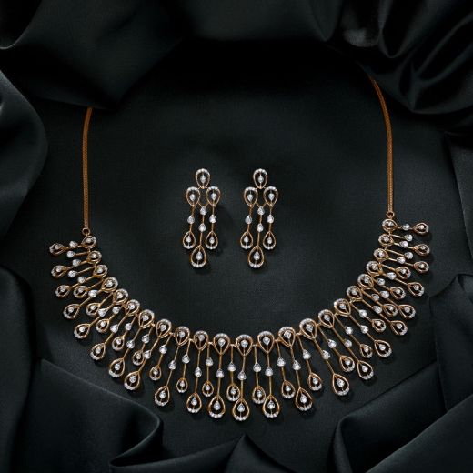 Mesmerizing 14KT Rose Gold Astra Jewellery Set