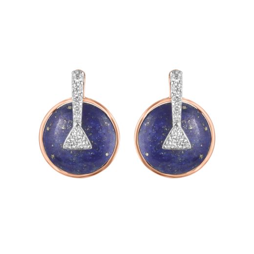 Classy Lapis Lazuli and Diamond Desired Earrings
