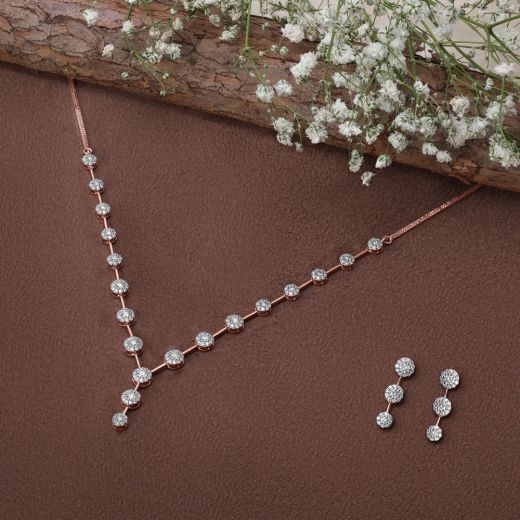 Array Of Diamond Clusters Necklace Set