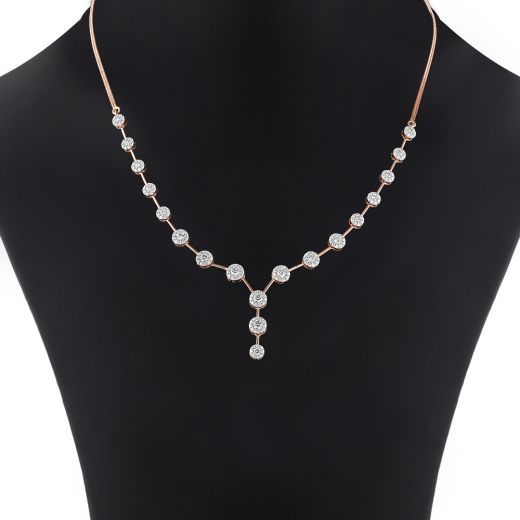Delicate String of Diamond Studded Desired Necklace