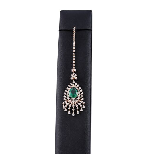 Glorious Emerald and Diamond Studded Mang Tikka