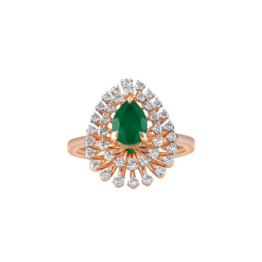 Imperial Diamond and Emerald Ring